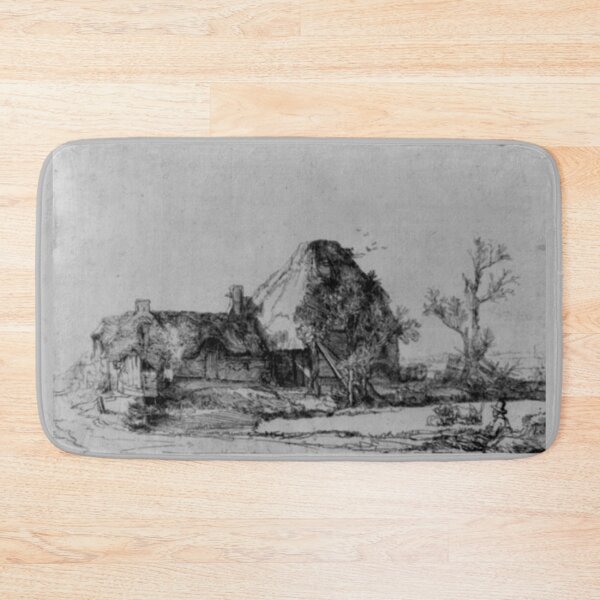 Item preview, Cottage and Farm Building, Man Sketching - Rembrandt - 1645 designed and sold by CrankyOldDude.