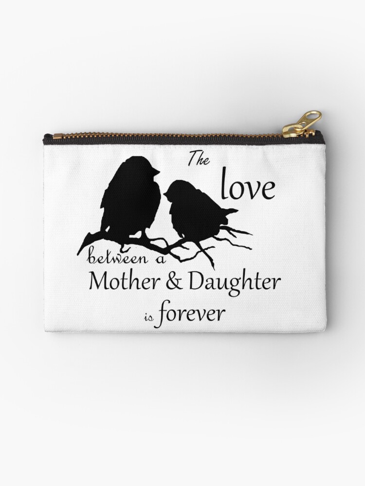 Pochette Mere Fille Amour Toujours Citation Oiseau Mignon Silhouette Art Par Countrymouse Redbubble