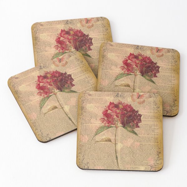 Item preview, Botanical print, on vintage page - Hydrangea blossom designed and sold by Art by Lilia.