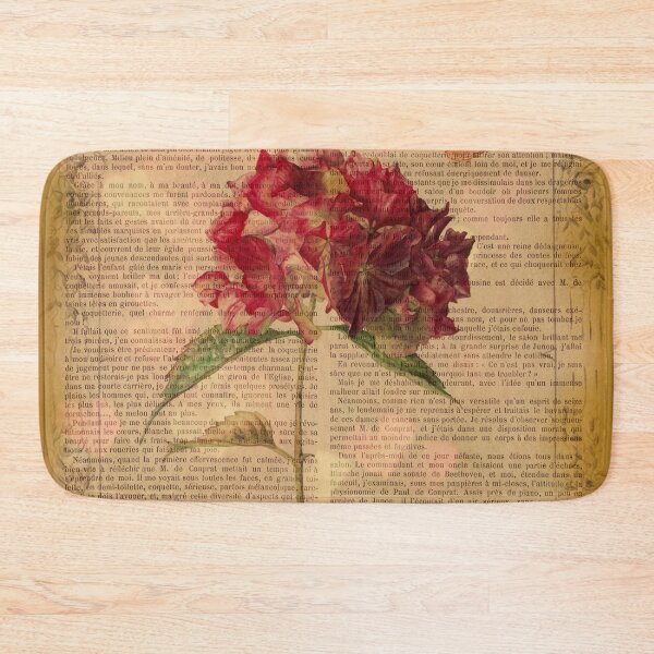 Item preview, Botanical print, on vintage page - Hydrangea blossom designed and sold by Art by Lilia.