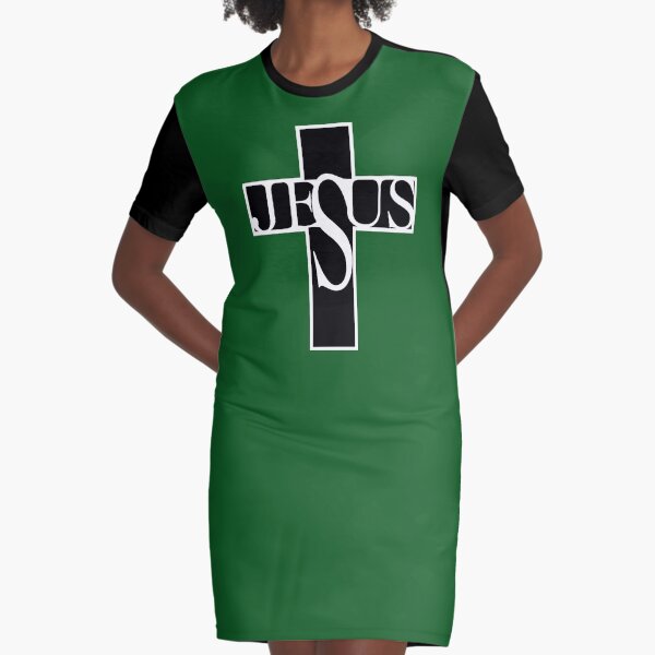 Christian Cross - Jesus Cross Graphic T-Shirt Dress