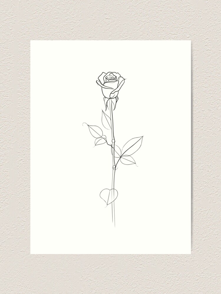 Impression Artistique Dessin Au Trait Rose Simple Par Adamregester Redbubble