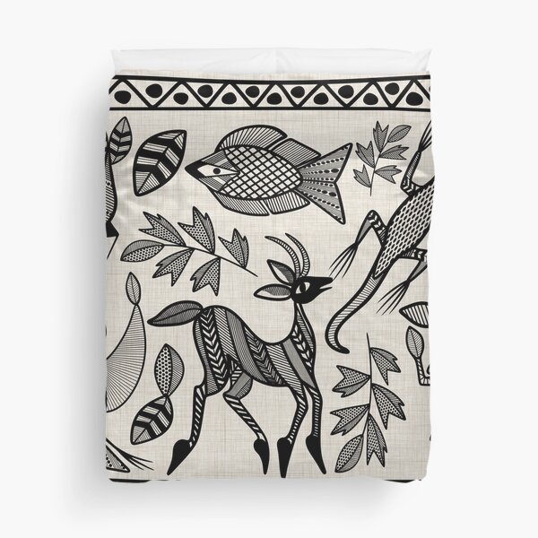 African Senufo Korhogo Tribal Ethnic Art Duvet Cover