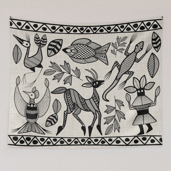 Item preview, African Senufo Korhogo Tribal Ethnic Art designed and sold by BluedarkArt.