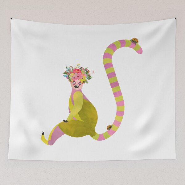 Item preview, Lemur with a crown of flowers designed and sold by YanayMora.