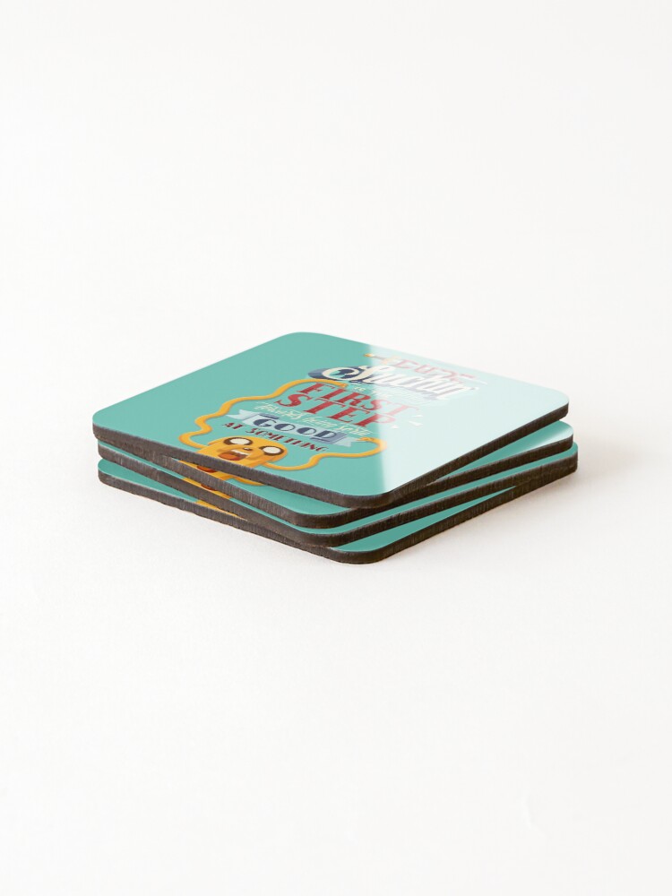Thumbnail 4 of 5, Coasters (Set of 4), First Step Lettering - Adventure Time designed and sold by studiomootant.