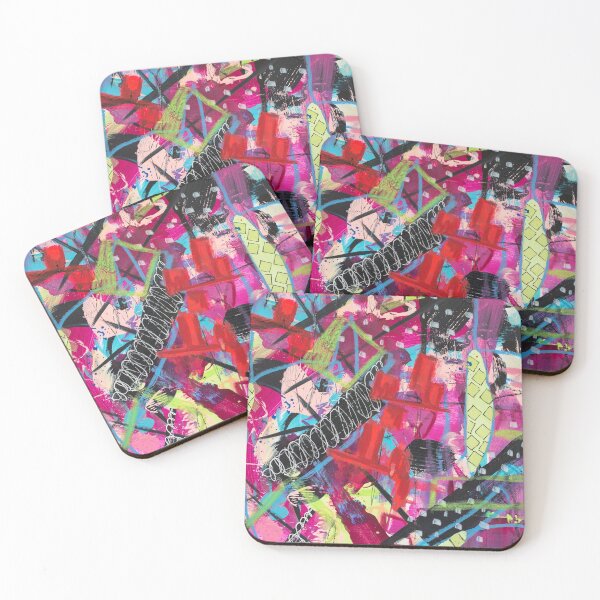 Item preview, Magenta, Red, Green and Black digital abstract design designed and sold by Lanie K Art.