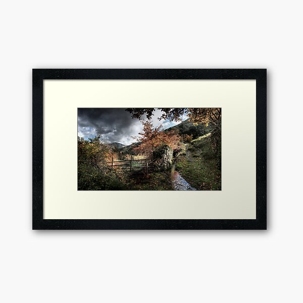The Fence and the Stream Framed Art Print