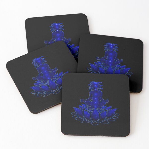 Item preview, Illuminated Lotus Flower - Blue Chakra Universe - Vipassana Insight Meditation designed and sold by L.  E. Woodson.