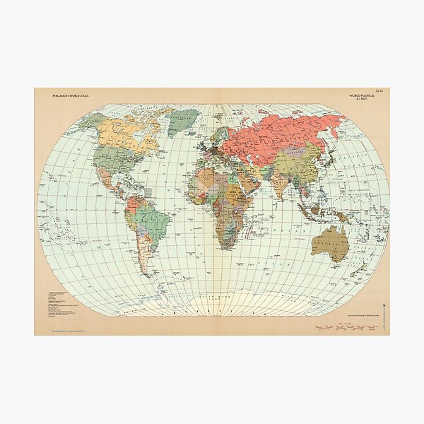 Item preview, Vintage Historical Soviet Detailed World Map 1967 designed and sold by easteuromaps.
