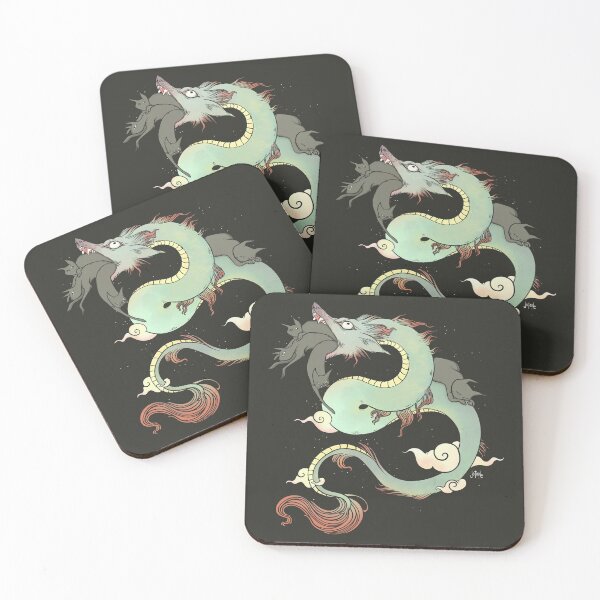 Item preview, Chinese Dragon With Wolf Head And Black Cats Surreal Artwork designed and sold by cellsdividing.