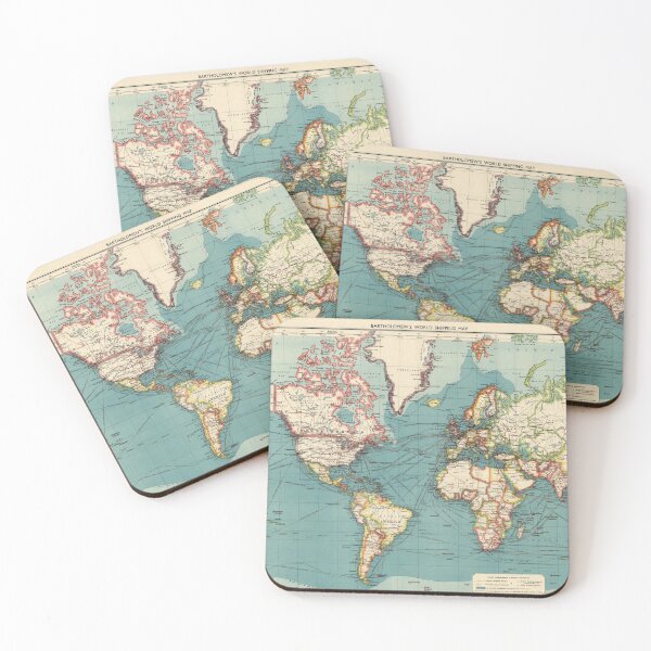 Item preview,  Vintage Old Historical Detailed Blue World Map Boho designed and sold by easteuromaps.