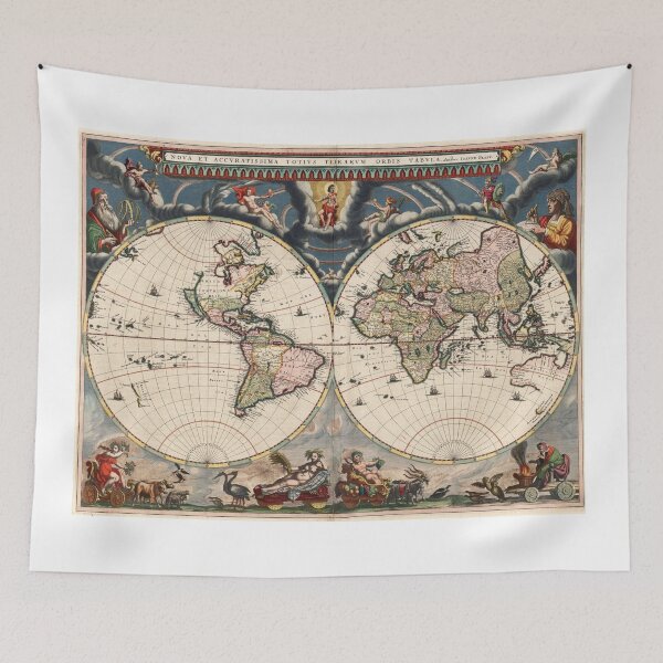Item preview,  Vintage Historical Detailed World Map, Dark Colours, Bohemian Map designed and sold by easteuromaps.
