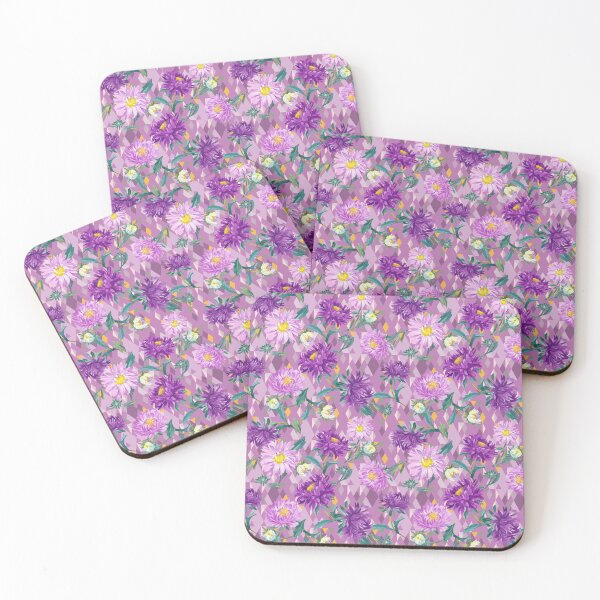 Item preview, Asters on violet Argyle background designed and sold by Irina Ivanova.