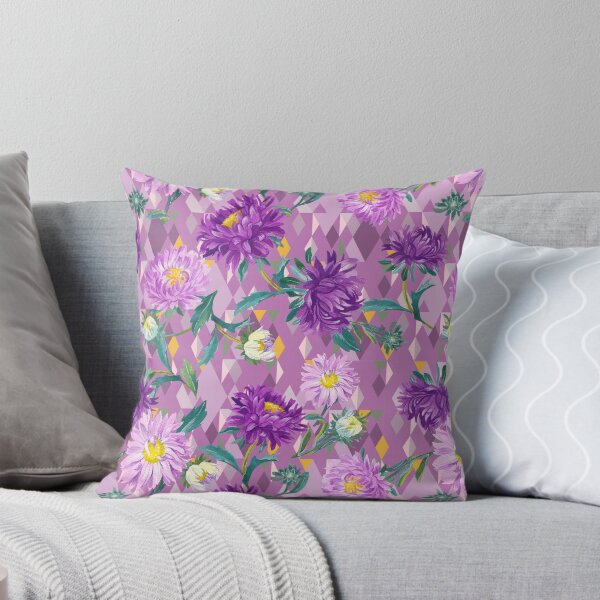 Item preview, Asters on violet Argyle background designed and sold by Irina Ivanova.