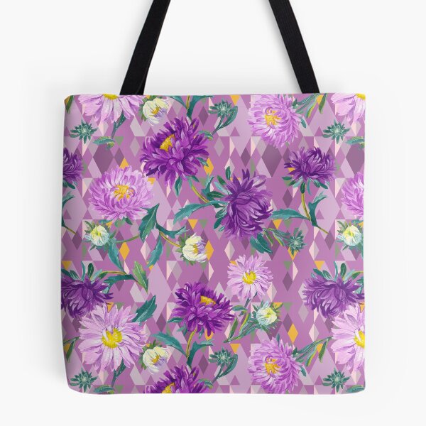 Item preview, Asters on violet Argyle background designed and sold by Irina Ivanova.