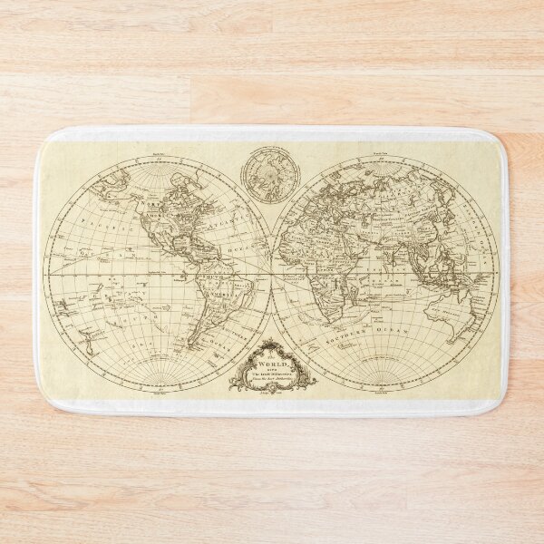 Item preview, Vintage Historical Detailed Black and White World Map Boho designed and sold by easteuromaps.
