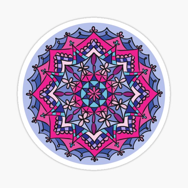 Pink, Purple, and Blue Mandala Design Sticker