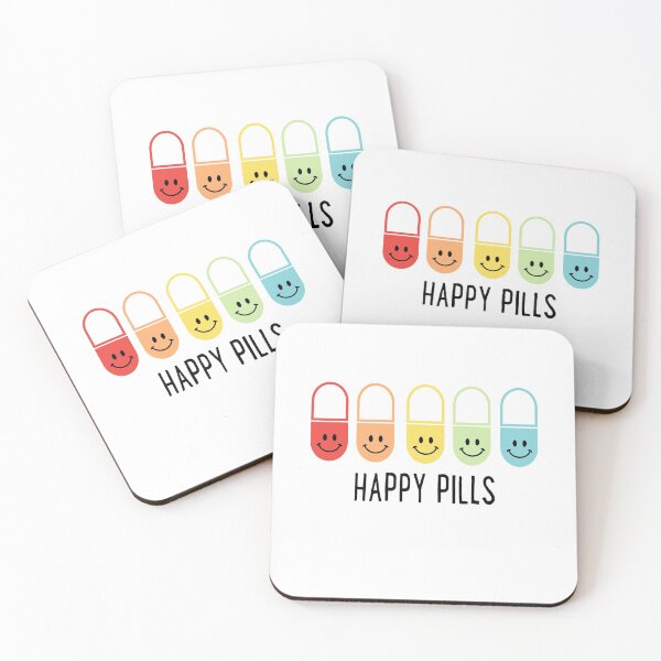 happy pills Coasters (Set of 4)