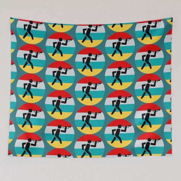 Item preview, Trumpet player in silhouette against colorful circle.    designed and sold by Midlife50.