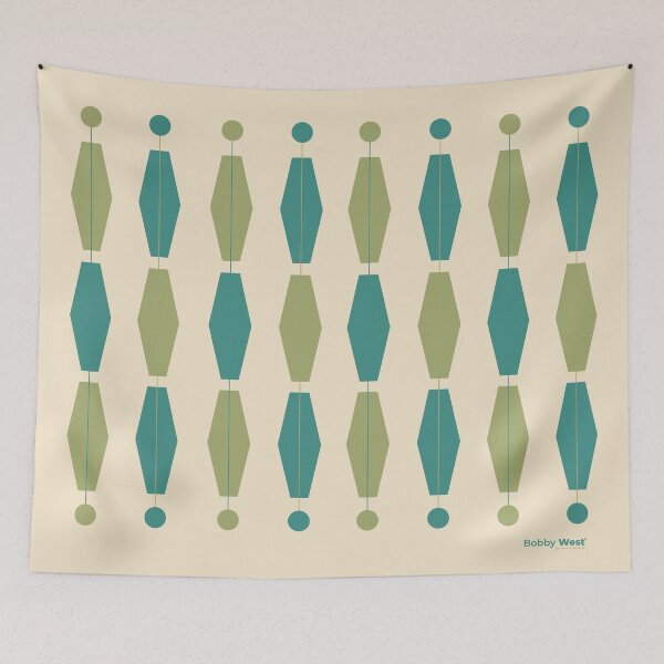 Item preview, Mid Century Retro Green & Blue Pattern by Bobby West designed and sold by BobbyWest1965.