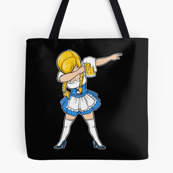 Aperçu de l'œuvre Fille de bar blonde avec chope de bière portant un Dirndl créée et vendue par tronictees.