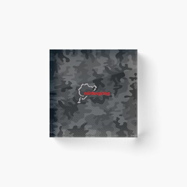 Item preview, Nürburgring Nordschleife logo on carbon camouflage – racing track design designed and sold by Road To Track.