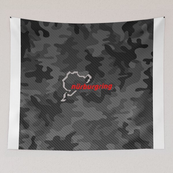 Item preview, Nürburgring Nordschleife logo on carbon camouflage – racing track design designed and sold by Road To Track.