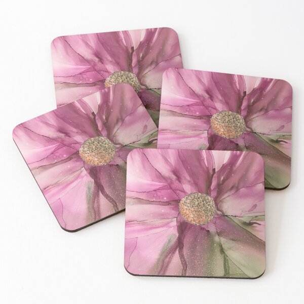 Item preview, Wispy pink alcohol ink flower. designed and sold by Gill Barrett Art.