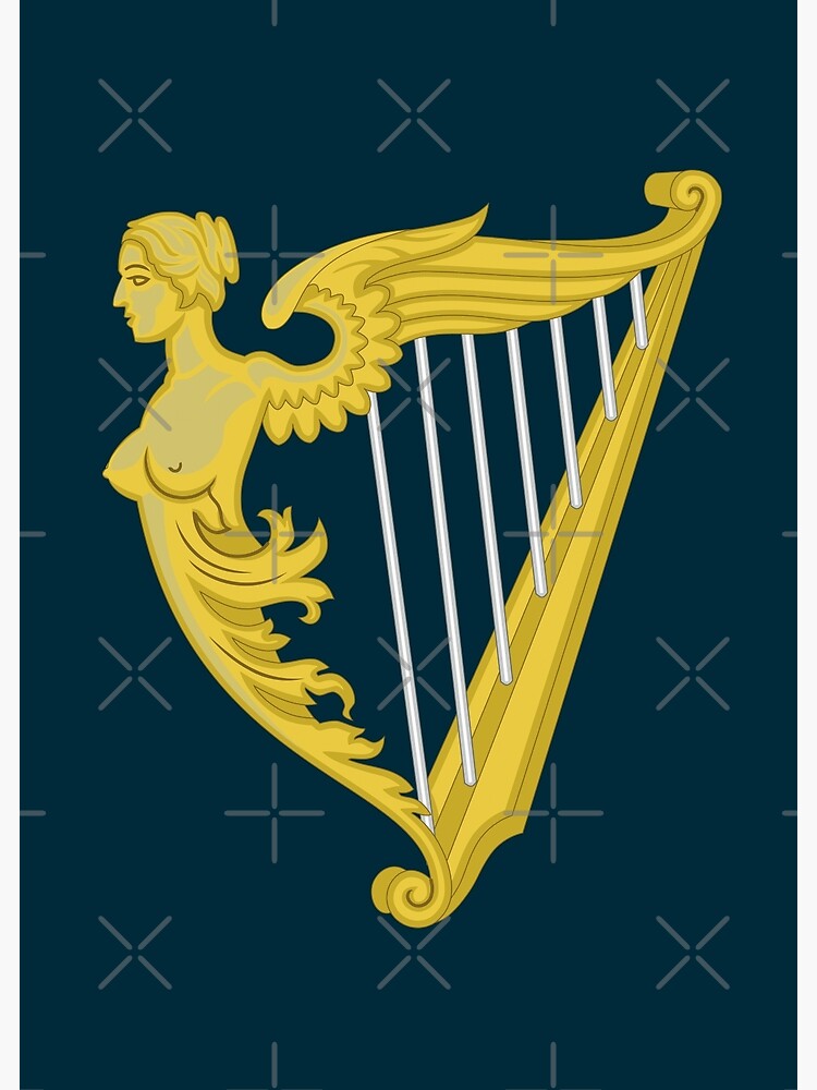 Harpe celtique sur la carte de l'Irlande · Creative Fabrica