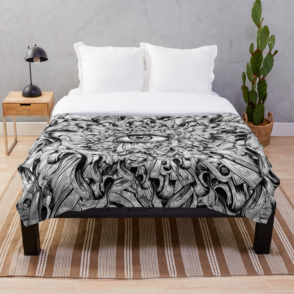 "Inked Eye" Throw Blanket for Sale by fakeface Redbubble