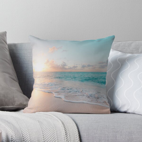 Tropical Clear Ocean Throw Pillow