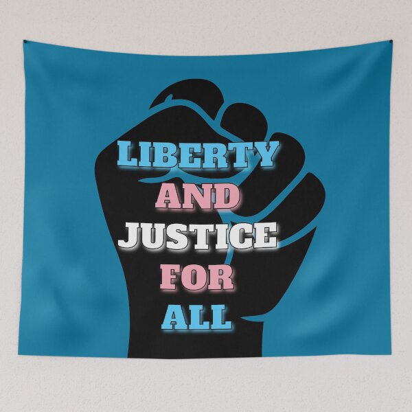 Item preview, Trans Flag Liberty and Justice For All  designed and sold by Bug & Brush.