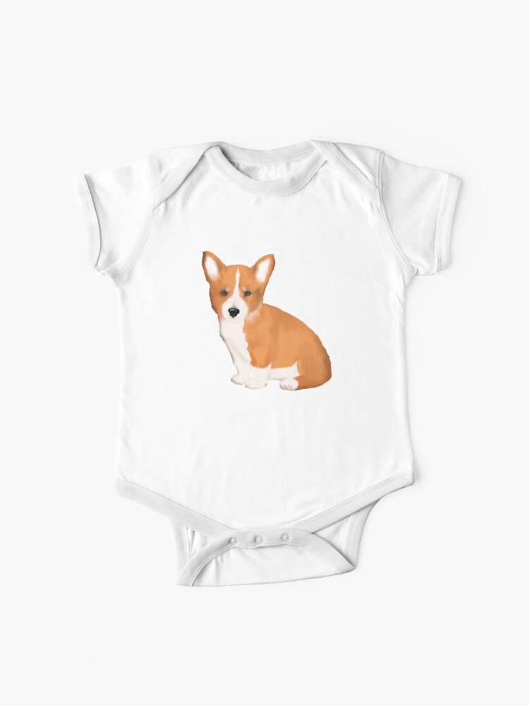 Cute Corgi Puppy Tshirt Baby One Piece By Bambino Redbubble