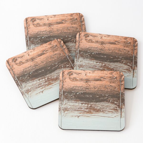 Item preview, copper tones triptych metallic painting designed and sold by wrightsonarts.