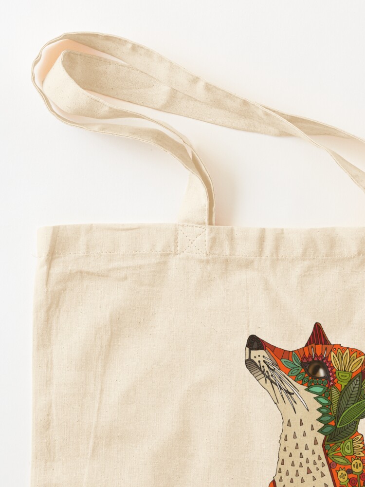 Alternate view of floral fox Tote Bag