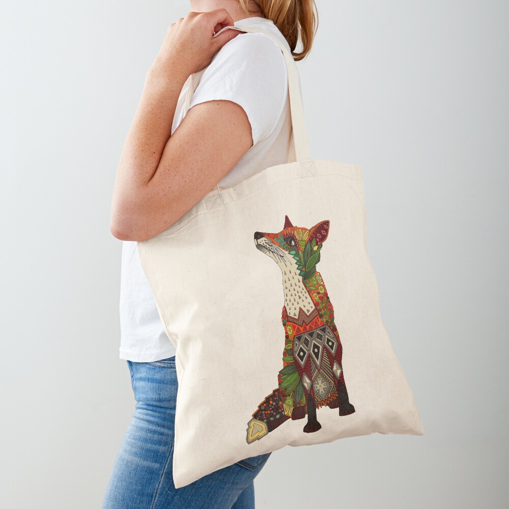 floral fox Tote Bag