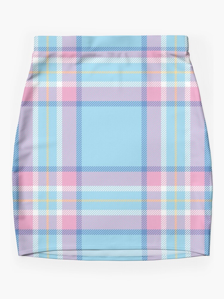 Hot pink blue plaid skirt hotsell