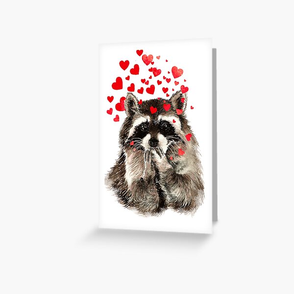 Two Raccoons Greeting Card