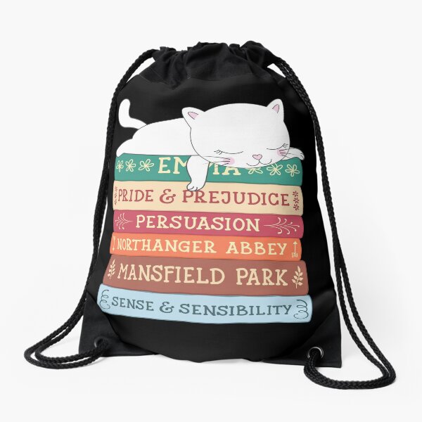 Jane Austen Books Drawstring Bag
