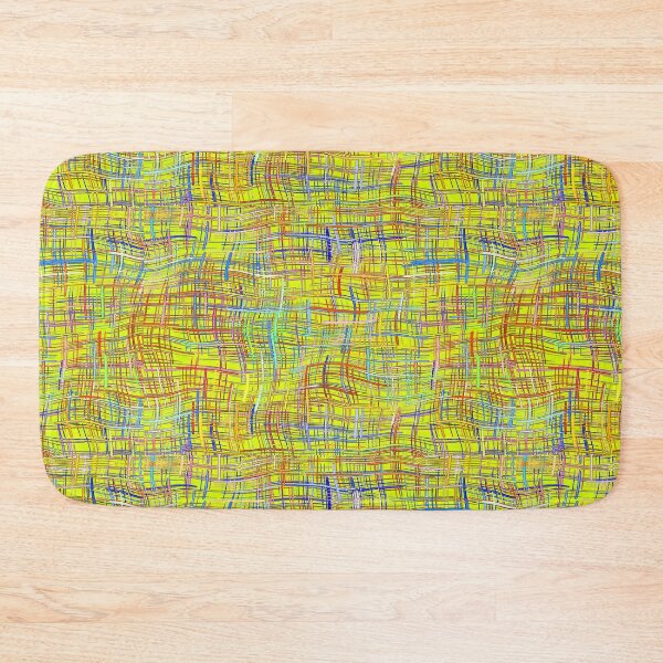 Item preview, Twisted multicolored checkered wave form pattern on yellow. designed and sold by IaroslavB.