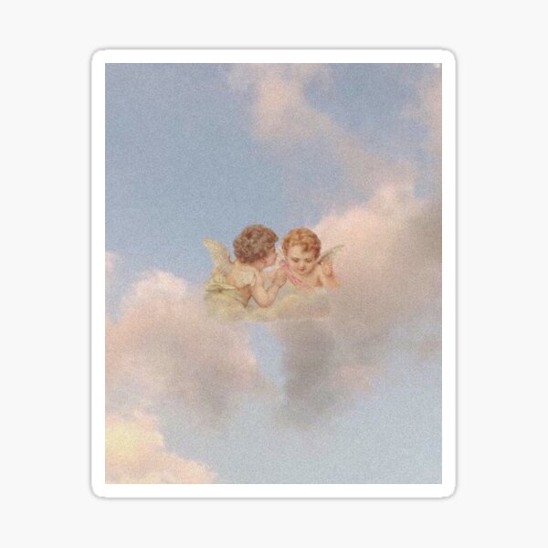Renaissance angels in sky Cherubs Cupid Sticker