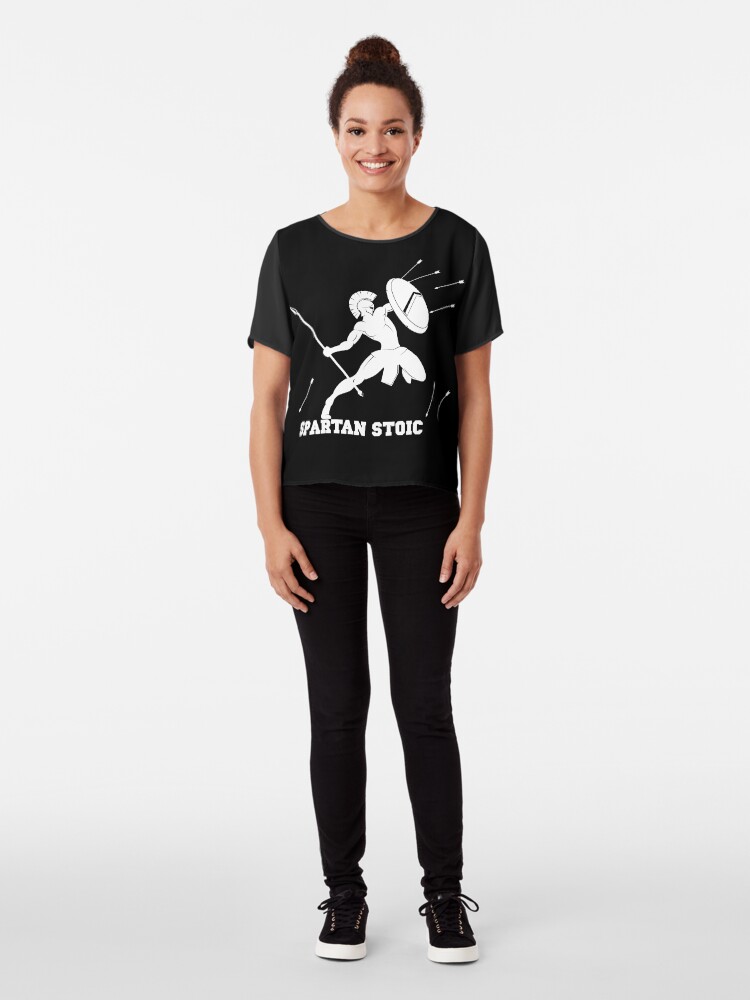 Alternate view of Wisdom Warrior - Spartan Stoic - Wisdom To Fight Chiffon Top