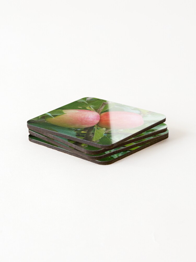 Thumbnail 4 of 5, Coasters (Set of 4), Two Ripe Red Apples designed and sold by DPalmer.