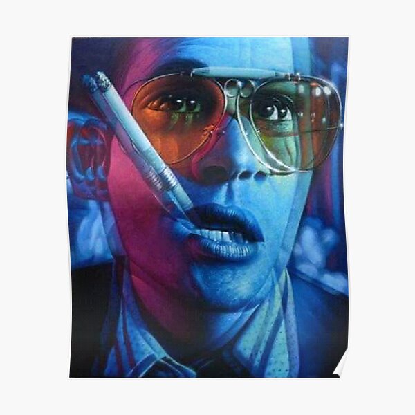 HUNTER S THOMPSON MOSAIC 35"X25" WALL POSTER PSYCHEDELIC DRUGS FEAR AND LOATHING 