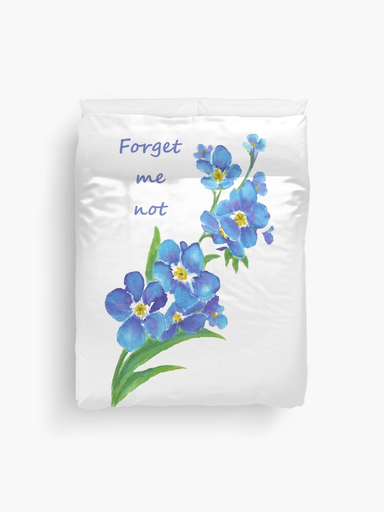 Funda nórdica «No me olvides cita de la flor azul» de countrymouse |  Redbubble