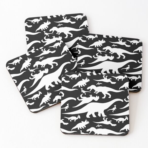 Item preview, Black and White Dinosaur Pattern designed and sold by TheKohakuDragon.