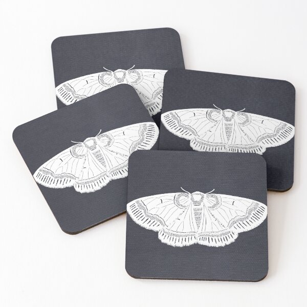 Item preview, Banded Moth Cutout - White on Black designed and sold by EKeener.