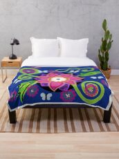 Butterflies and Flowers Throw Blanket
