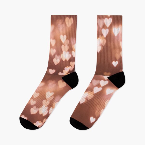 Item preview, Romantic Blush Pink Bokeh Hearts Print  designed and sold by newburyboutique.